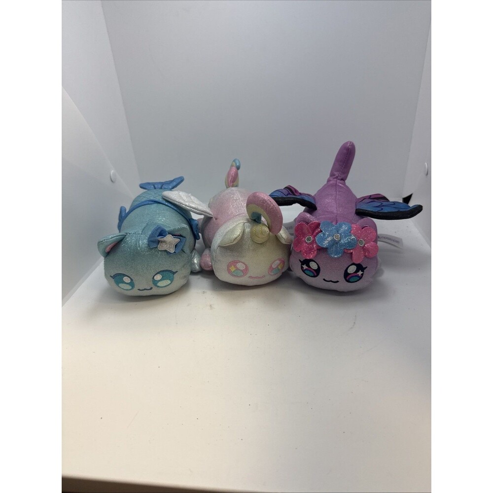Aphmau MeeMeows Sparkle Collection Lot 3 Fairy Mermaid Unicorn Cat 6" Plush